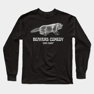 ANGRY BEAVER - WHITE TEXT Long Sleeve T-Shirt